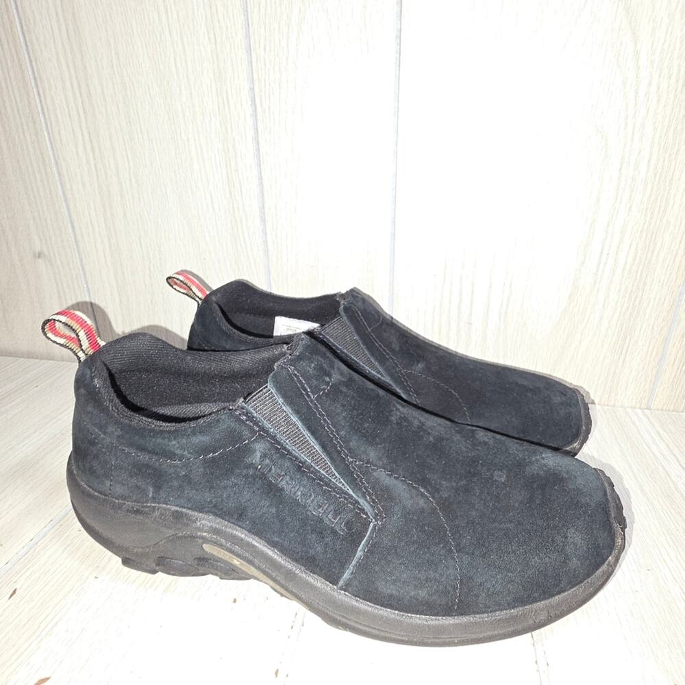 Merrell Womens Black Suede Leather Slip-On Shoes Loafers Gorpcore Boho 8.5